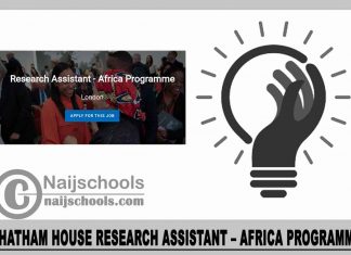 Chatham House Research Assistant – Africa Programme 2023