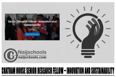 Chatham House Senior Research Fellow – Innovation and Sustainability