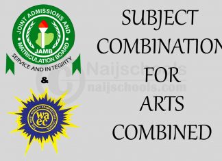 JAMB & WAEC Subject Combination for Arts Combined