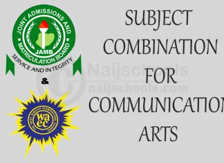 JAMB and WAEC Subject Combination for Communication Arts