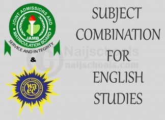 JAMB and WAEC Subject Combination for English Studies