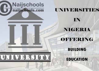 List of Universities in Nigeria Offering Building Education