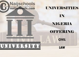 List of Universities in Nigeria Offering Civil Law