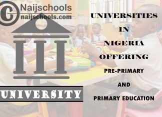 Universities in Nigeria Offering Pre-Primary and Primary Education