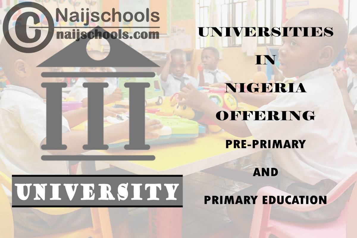 Universities in Nigeria Offering Pre-Primary and Primary Education