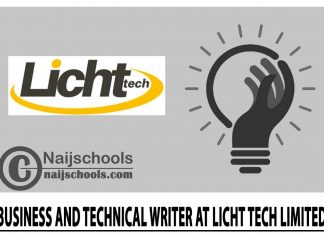 Business and Technical Writer at Licht Tech Limited