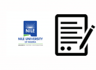 Nile University school of Preliminary Admission Form 2024/2025