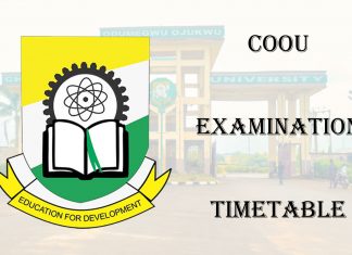 COOU Examination Timetable for 2023/2024 Academic Session